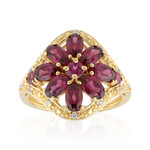 Zilveren ring met rhodolieten