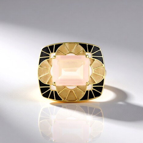 Anello in argento con Quarzo Rosa (Adela Silber)