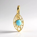 Ciondolo in argento con Turchese Sleeping Beauty (Ornaments by de Melo)