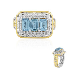Anillo en plata con Aguamarina