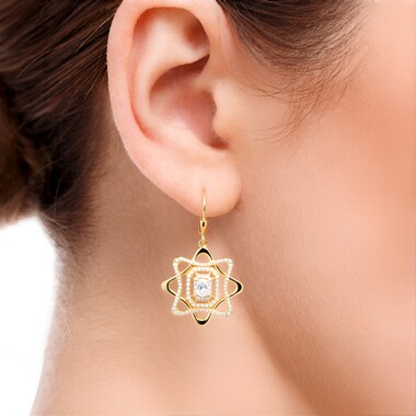 White Sapphire Silver Earrings