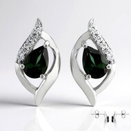Pendientes en plata con Indicolita (de Melo Essence)