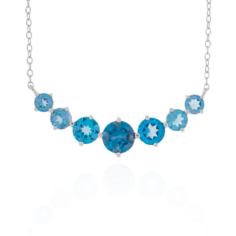 Collar en plata con Topacio azul de Londres