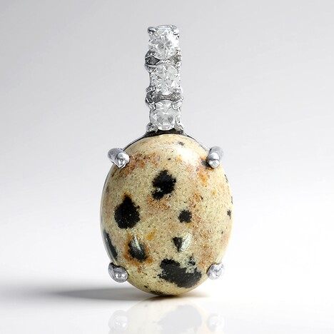 Ciondolo in argento con Diaspro Dalmata