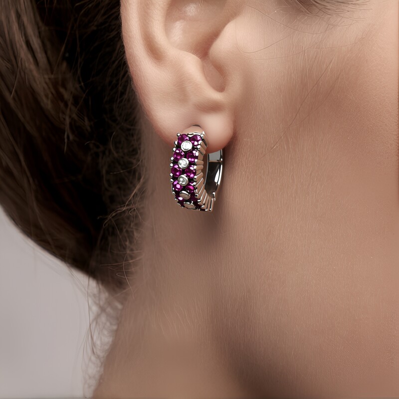 Orecchini in argento con Rodolite