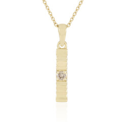 Zilveren halsketting met een I2 Bruine Diamant