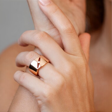 Zilveren ring met een SI1 Argyle Rose De France Diamant (Annette)