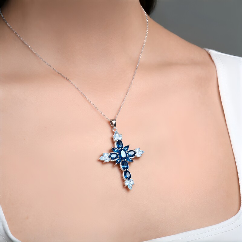 London Blue Topaz Silver Necklace