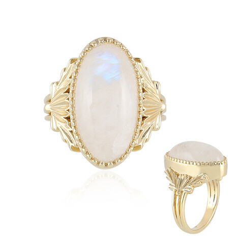 Regenbogen-Mondstein-Silberring