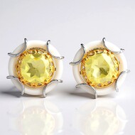 Pendientes en plata con Ágata blanca (Gems en Vogue)