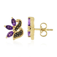 Boucles d'oreilles en argent et Améthyste