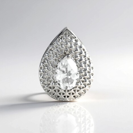 Ciondolo in argento con Topazio Bianco (MONOSONO COLLECTION)