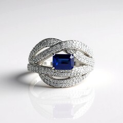 Anello in argento con Cianite del Nepal