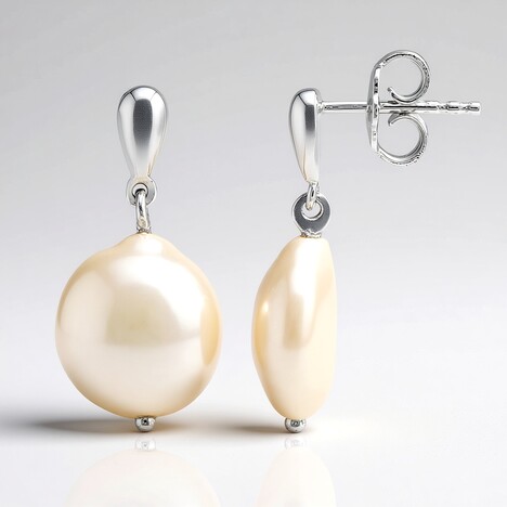Orecchini in argento con Perla d'Acqua Dolce Bianca (TPC)