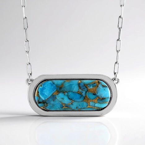 Collana in argento con Turchese Ramato Blu Mohave (Faszination Türkis)