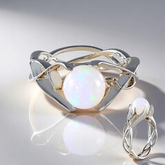 Anello in argento con Opale di Welo AAA (de Melo Essence)