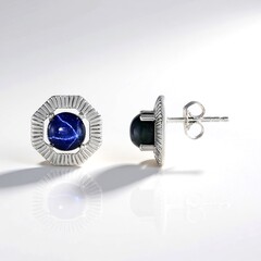 Orecchini in argento con Zaffiro Stellato Blu