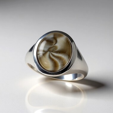 Bague en argent et Pierre de feu (dagen)