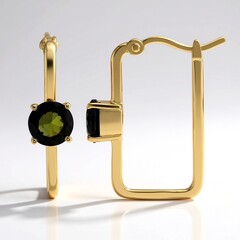 Orecchini in oro con Tormalina Verde Brasiliana (de Melo Gold)