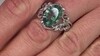 Anillo en plata con Fluorita azul petróleo