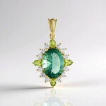 Ciondolo in argento con Fluorite Verde