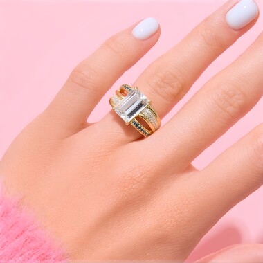 Mehrfarbiger Ukrainischer Topas-Goldring (de Melo)