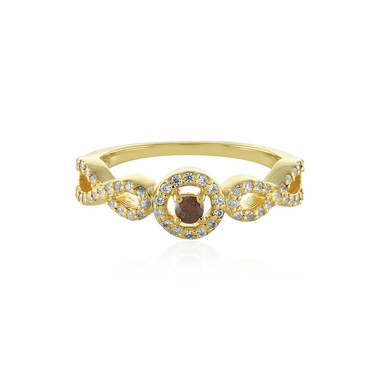I3 Cognac-Diamant-Silberring