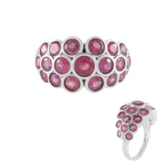 Pinkfarbener Madagaskar-Saphir-Silberring (de Melo Essence)