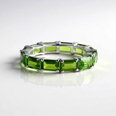Anello in argento con Diopside Russo