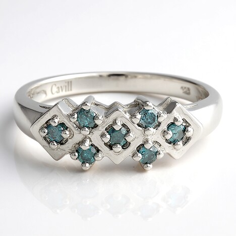 Anello da uomo placcato in platino con Diamante Fancy