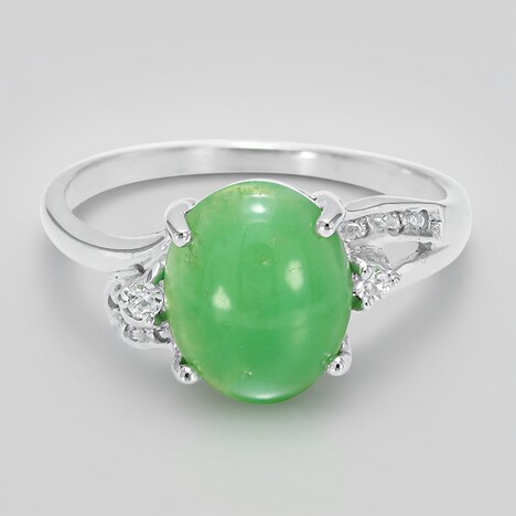 Anello in argento con Crisoprasio Imperiale