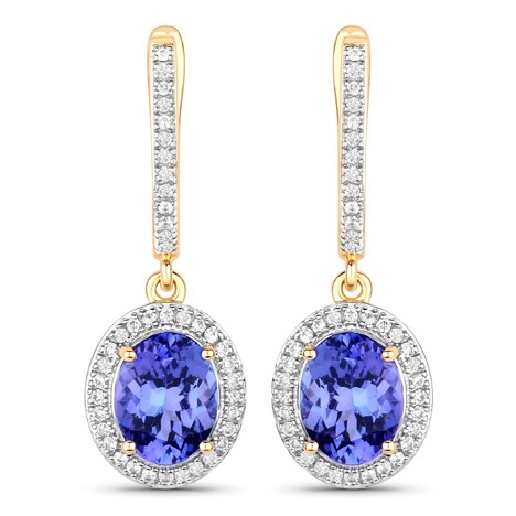 Tansanit-Goldohrringe (SUHANA)