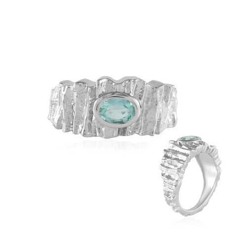 Paraibafarbener Smaragd-Silberring (SAELOCANA)