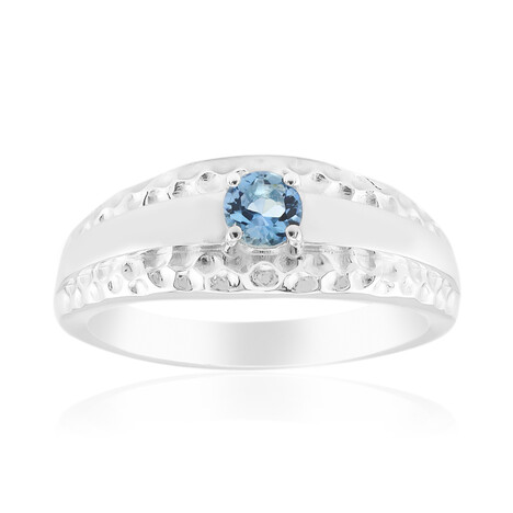 Zilveren ring met een Mozambiqe aquamarijn (Pallanova)