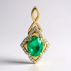 Ciondolo in oro con Smeraldo Zambia AAA