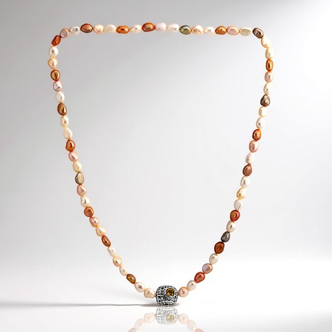 Collana in argento con Quarzo Cognac (TPC)