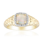 Brasilianischer Weißer Opal-Goldring