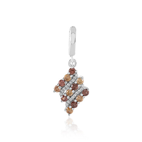 Pendentif en argent et Zircon champagne