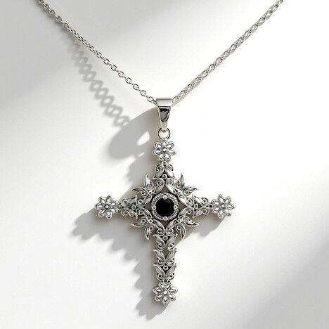 Collier en argent et Saphir noir