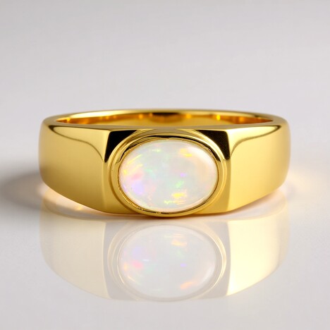 Anello in argento con Opale di Welo