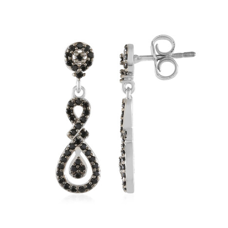 Schwarzer Spinell-Silberohrringe