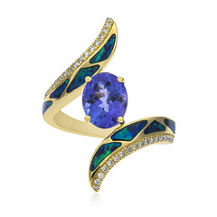 Gouden ring met een AAA tanzaniet (CIRARI)