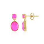 Äthiopischer Pinkfarbener Opal-Silberohrringe