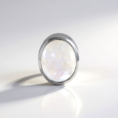 Ciondolo in argento con Pietra di Luna Arcobaleno (MONOSONO COLLECTION)