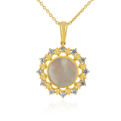 Perlmutt-Silberhalskette