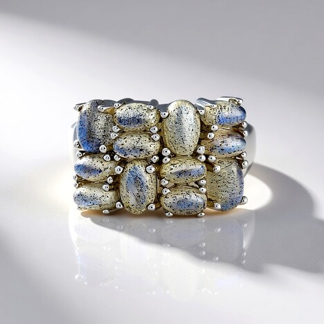 Anello in argento con Labradorite Blu Maniry (KM by Juwelo)