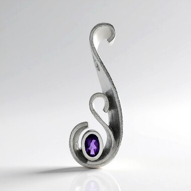 Pendentif en argent et Améthyste de Sibérie (MONOSONO COLLECTION)