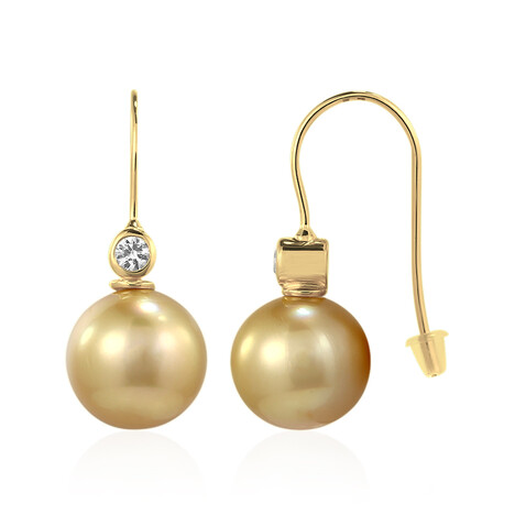 Gouden oorbellen met gouden zuidzee parels (TPC)