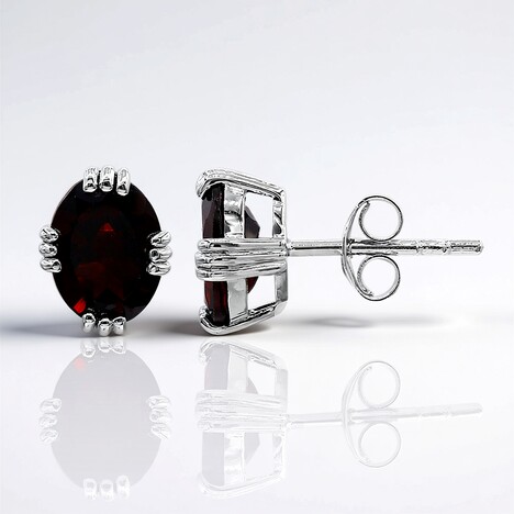 Boucles d'oreilles en argent et Grenat