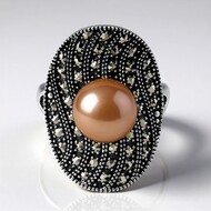 Anello in argento con Perla Ming (Annette classic)